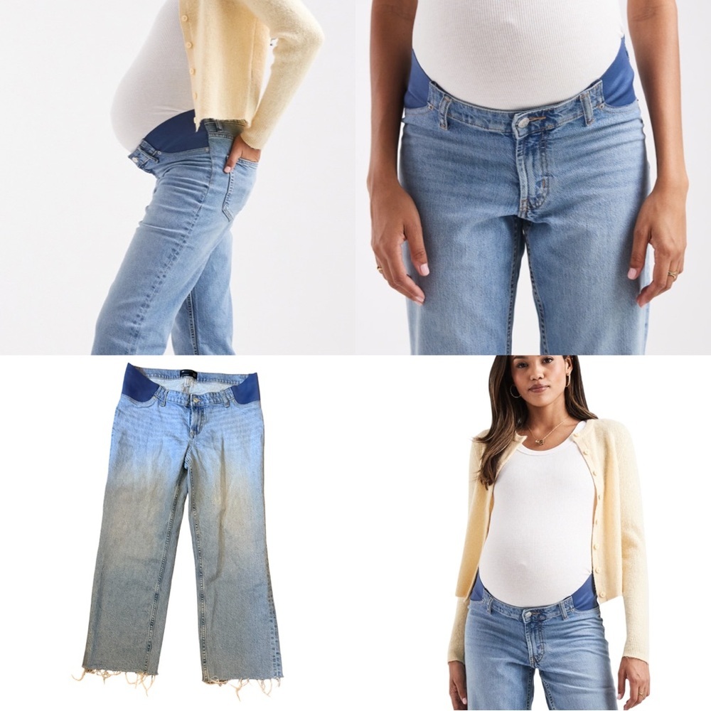 ASOS DESIGN Maternity Straight Leg, Frayed Hem Jeans – US 8 🤰👖👶🏼